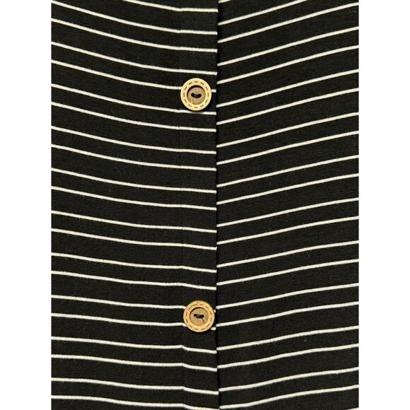 NWT ALTAR'D STATE Essential Black White Stripe Faux Wood Button Tee Midi, Sz S - Picture 5 of 7